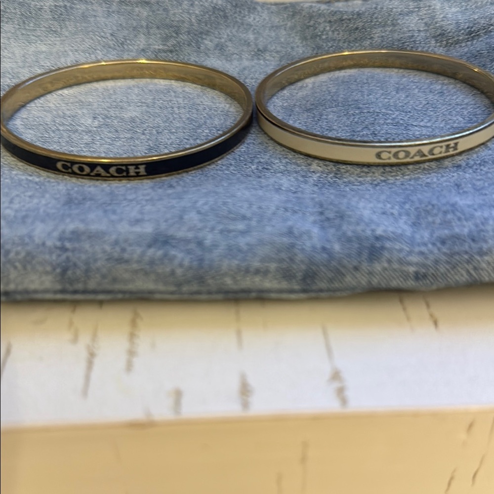 Coach Gold and Black Bangle Set